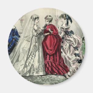 Vintage viktorianische Hochzeitsgesellschaft Braut Magnet