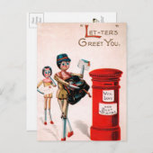 Vintage Viktorianische Holzpuppen Postkarte (Vorne/Hinten)