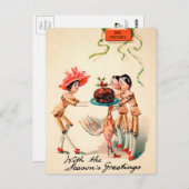 Vintage Viktorianische Holzpuppen Postkarte (Vorne/Hinten)