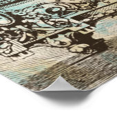 * Vintage Viktorianische Jugendstil-Blume AR23 Poster (Ecke)