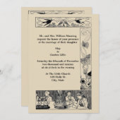 Vintage Viktorianische Jugendstil-Einladung Einladung (Vorne/Hinten)