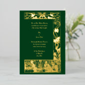 Vintage Viktorianische Jugendstil-Hochzeit Folieneinladung (Stehend vorne)