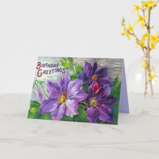 Vintage viktorianische karte (Gelbe Blume)