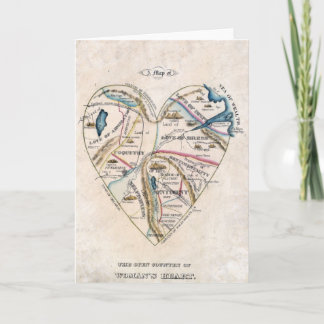 Vintage viktorianische Karte des Herzens einer