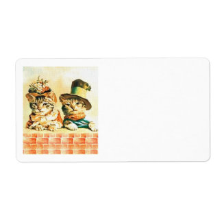 Vintage viktorianische Katzen Versandetiketten