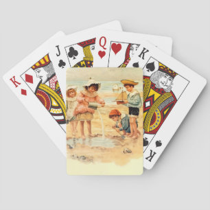 Vintage viktorianische Kinder am Strand Fine Art Spielkarten