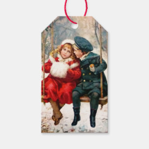 Vintage viktorianische Kinder auf Geschenkanhänger
