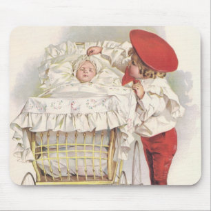 Vintage Viktorianische Kinder, Kinder und Baby in Mousepad