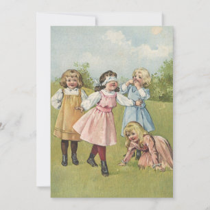 Vintage viktorianische Kinder spielen Blindekuh