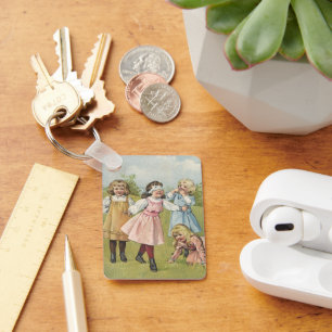 Vintage viktorianische Kinder spielen Blindekuh Schlüsselanhänger