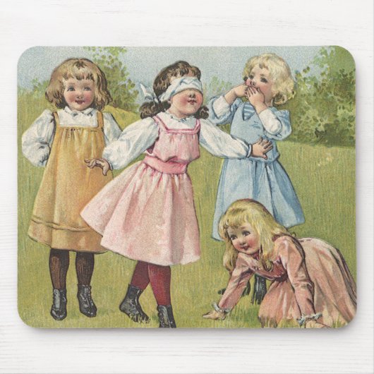 Vintage Viktorianische Kinder spielen Blinden Mann Mousepad (Vorne)