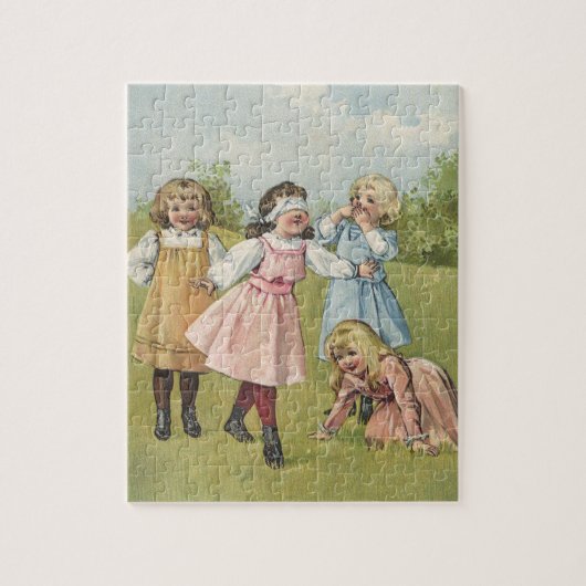 Vintage Viktorianische Kinder spielen Blinden Mann Puzzle (Vertikal)