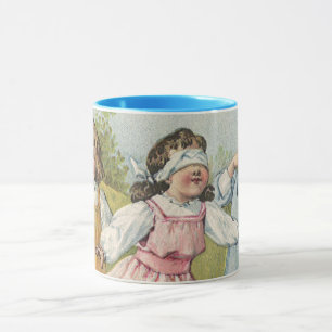 Vintage Viktorianische Kinder spielen Blinden Mann Tasse