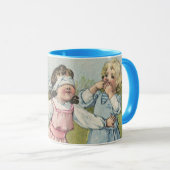 Vintage Viktorianische Kinder spielen Blinden Mann Tasse (VorderseiteRechts)