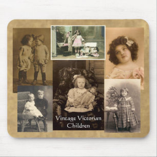 Vintage viktorianische Kindercollage Mousepad