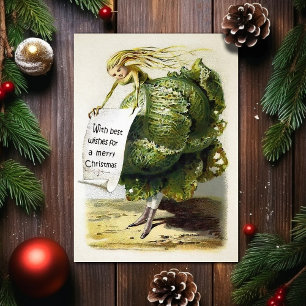 Vintage viktorianische Kohl-Weihnachtskarte Feiertagskarte