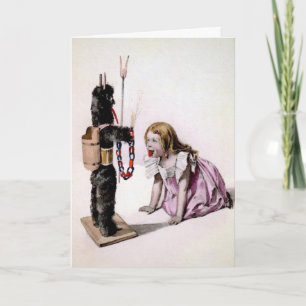 Vintage Viktorianische Krampus Weihnachtskarte Feiertagskarte