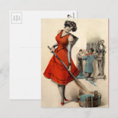 Vintage Viktorianische Krampusfrau Postkarte (Vorne/Hinten)