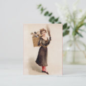 Vintage Viktorianische Krampusfrau Postkarte (Stehend Vorderseite)