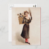 Vintage Viktorianische Krampusfrau Postkarte (Vorne/Hinten)