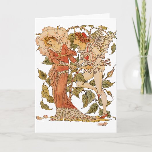 Vintage Viktorianische Kunst, Rose von Walter Cran Karte (Vorderseite)