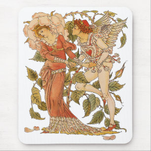 Vintage Viktorianische Kunst, Rose von Walter Cran Mousepad