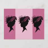 Vintage Viktorianische Lady Black Silhouette Extra Postkarte (Vorderseite)