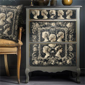 Vintage Viktorianische Lady Elegante Cameos Decoup Seidenpapier