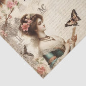 Vintage Viktorianische Lady Floral Decoupage Seidenpapier (Ausschnitt)