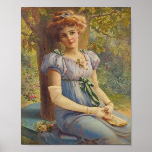 Vintage Viktorianische Lady Portrait Art Poster