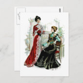 Vintage Viktorianische Ladys Fashion Postcard Postkarte (Vorne/Hinten)
