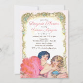 Vintage Viktorianische Lingerie-Dusche Einladung (Vorderseite)