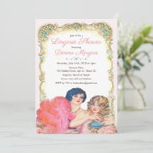 Vintage Viktorianische Lingerie-Dusche Einladung (Stehend Vorderseite)