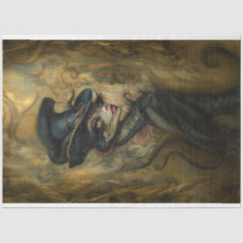 Vintage Viktorianische Lizard Lady Decoupage Seidenpapier