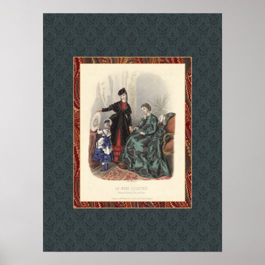 Vintage Viktorianische Mode Schönheiten Antiquität Poster (Vorne)