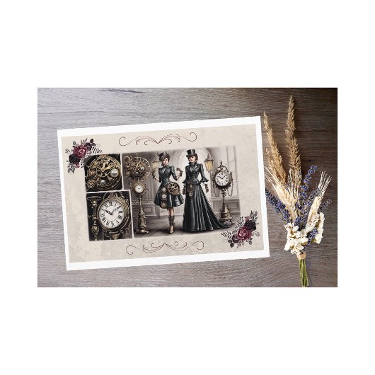 Vintage Viktorianische Modefrauen Postkarte