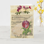 Vintage viktorianische Musik-Romance Tulpe Karte (Gelbe Blume)