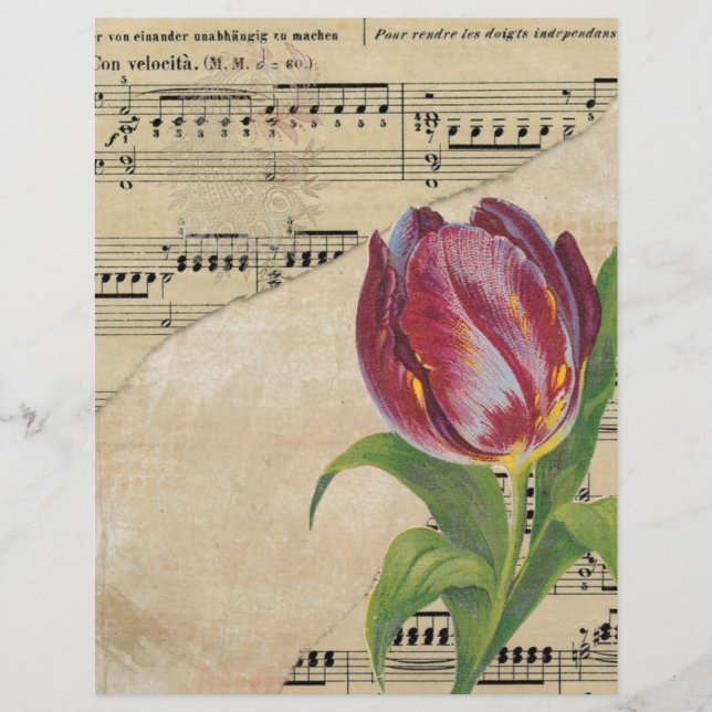 Vintage Viktorianische Musik Romantik Tulips (Vorderseite)