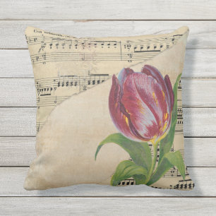 Vintage Viktorianische Musik Romantik Tulips Kissen