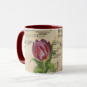 Vintage Viktorianische Musik Romantik Tulips Tasse (Vorderseite Links)