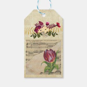 Vintage Viktorianische Musikromane Tulips - Gesche Geschenkanhänger