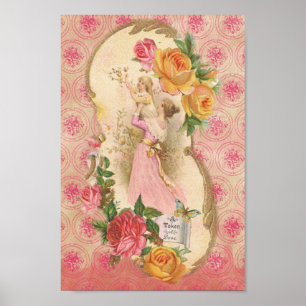 Vintage Viktorianische Mutter- und KinderToken der Poster