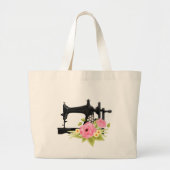 Vintage Viktorianische Nähmaschine Totbeutel Jumbo Stoffbeutel (Vorne)