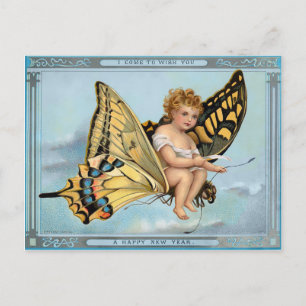 Vintage Viktorianische neue Jahre Postkarte