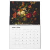 Vintage viktorianische Öl-mit Blumenmalereien, Kalender (Jan 2026)