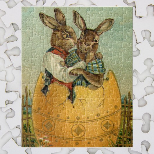 Vintage Viktorianische Osterbrunnen in einem Golde Puzzle