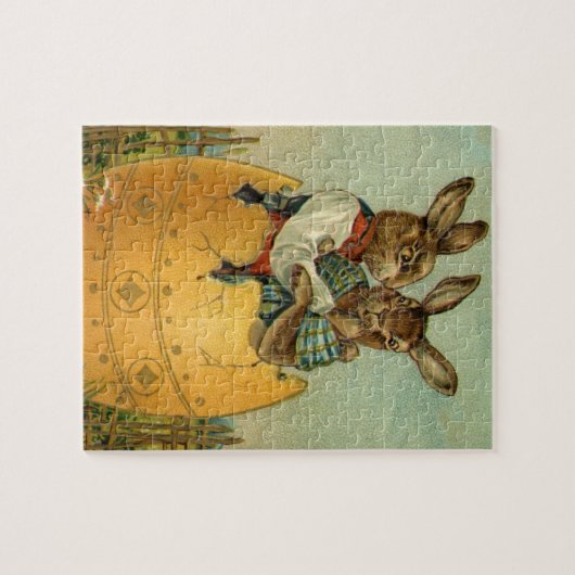 Vintage Viktorianische Osterbrunnen in einem Golde Puzzle (Horizontal)