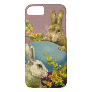 Vintage Viktorianische OsterBunnies mit blauem Ei Case-Mate iPhone Hülle