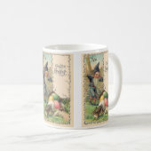 Vintage Viktorianische Ostergruß mit Gnome Kaffeetasse (VorderseiteRechts)