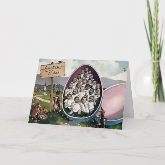 Vintage Viktorianische Osterkarte Feiertagskarte (Vorderseite)